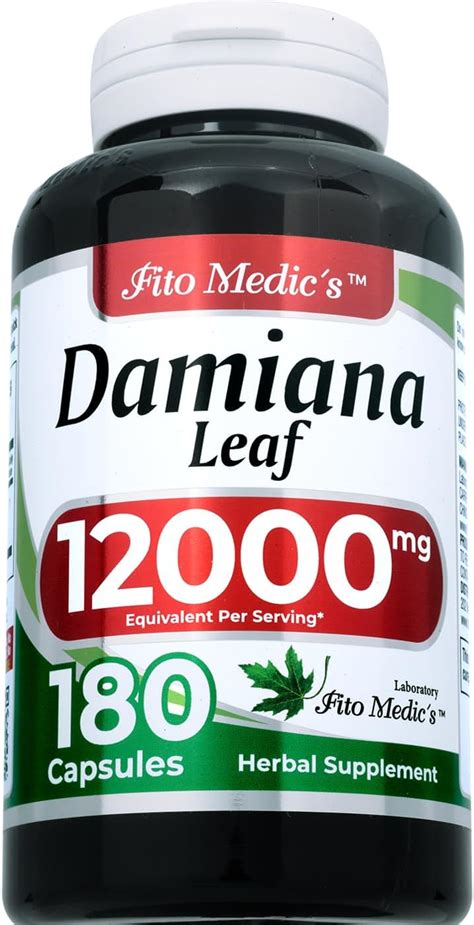 Amazon FITO MEDIC S Lab Damiana 180 Capsules 12000 Mg