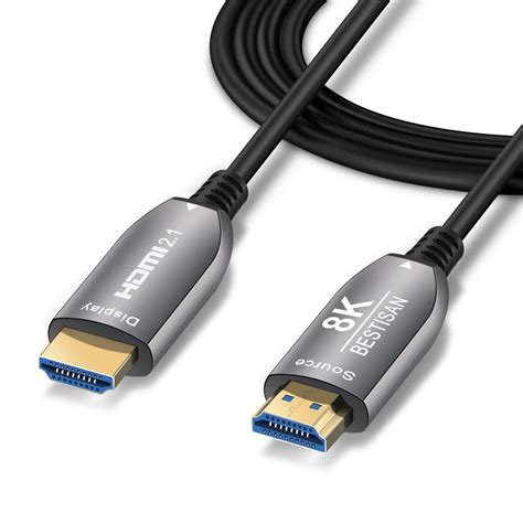 Bestisan 8k 光ファイバーhdmiケーブル 15m Hdmi 2 1 ケーブル 48gbps 超高速伝送 信号無損失 8k 60h