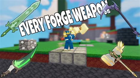 I Won With Every Forge Weapon In Roblox Bedwars Roblox Youtube