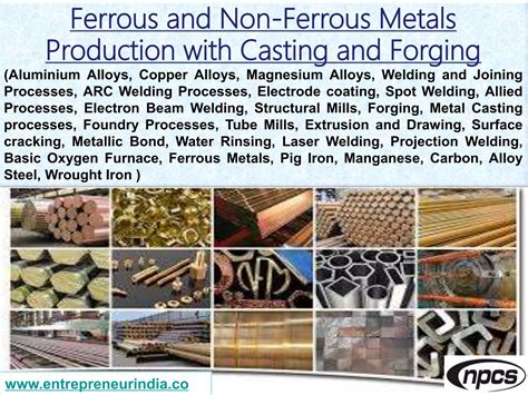 Ferrous And Non Ferrous Metals Production With Casting And Forging Ppt