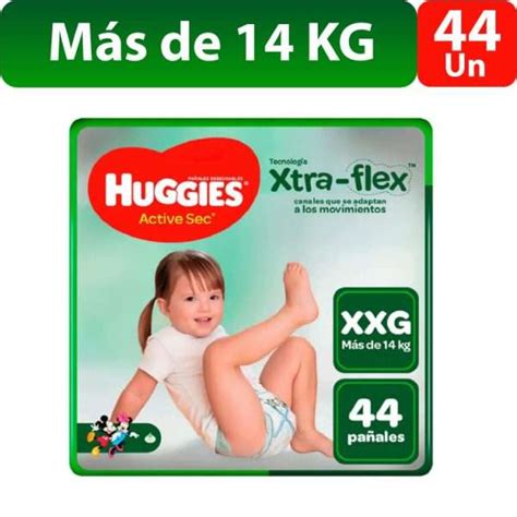 Pa Ales Huggies Talla Xxg Active Sec Xtra Flex Unidades