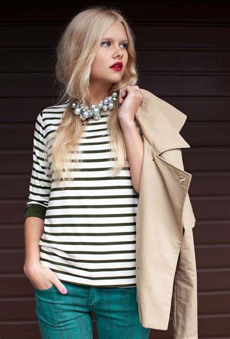 Style Fashion Blonde Model Fashion Blonde Model Striped Top