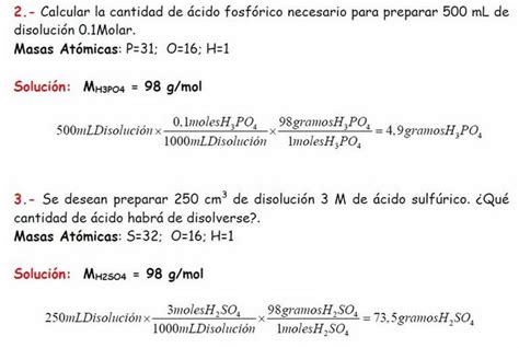 Ejercicios De Disoluciones Disoluciones Quimicas Experimentos De