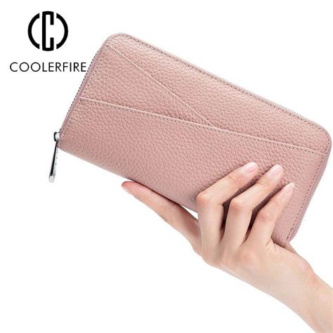 Buy Women Wallets Genuine Leather Fashion Female Long Zipper Clutch