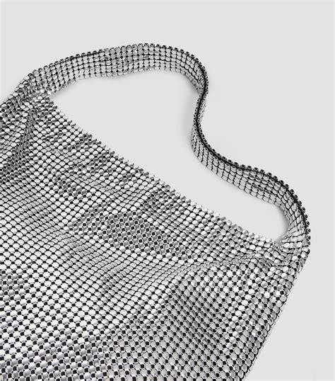 Paco Rabanne Silver Chainmail Pixel Tote Bag Harrods UK