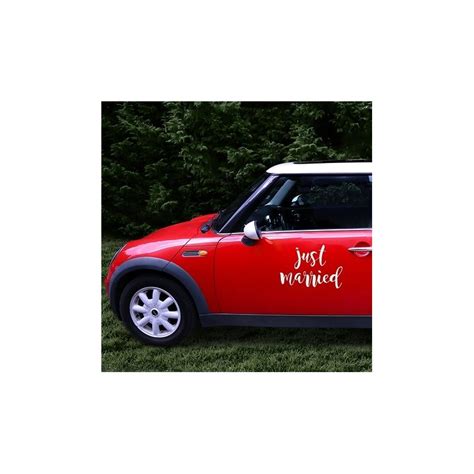 Sticker Voiture Mariage Just Married Modern Confetti