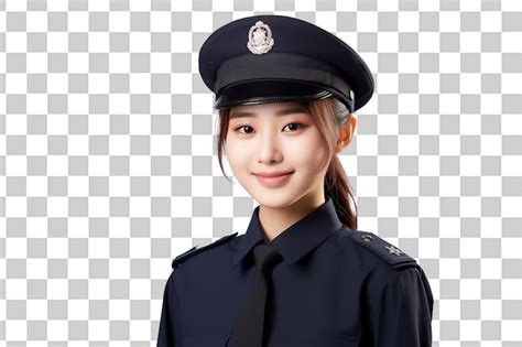 Premium PSD | Teen pretty japanese girl with police uniform on isolated ...