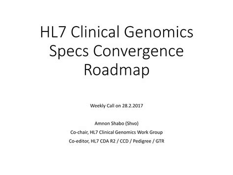 Pdf Hl Clinical Genomics Specs Convergence Roadmap Hl Clinical