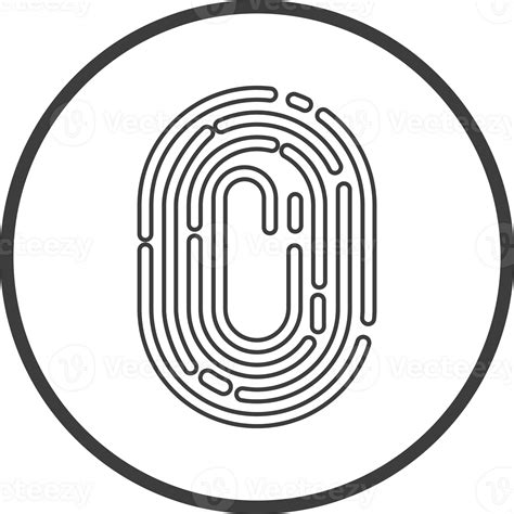 Fingerprint Scanner Icon In Thin Line Black Circle Frames Png