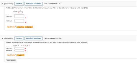 Solved 7 0 2 Points DETAILS PREVIOUS ANSWERS TANAPMATH7 Chegg