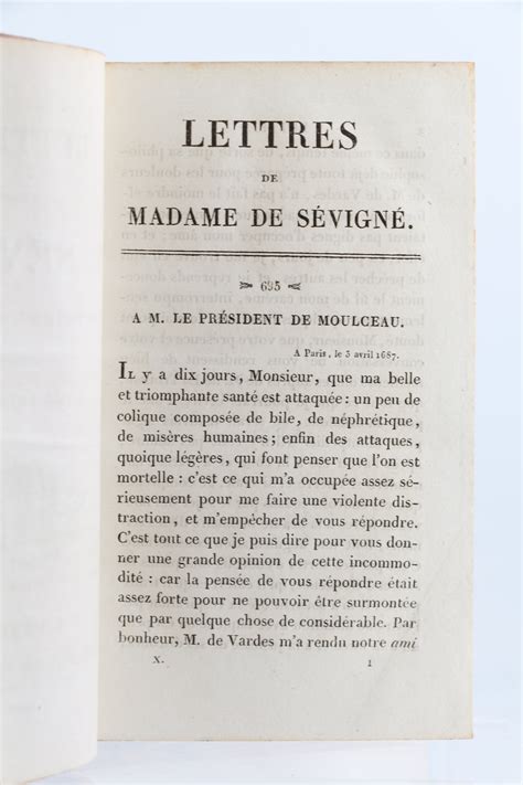 Lettres De Madame De S Vign Sa Fille Et Ses Amis Par Sevigne Marie