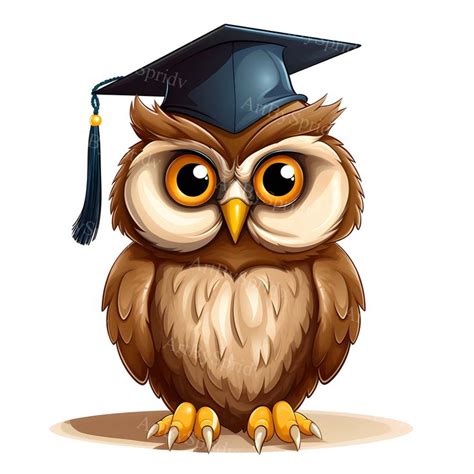 Graduation Owl Clipart Printable Sublimation Png Clip Art Wise Owl With