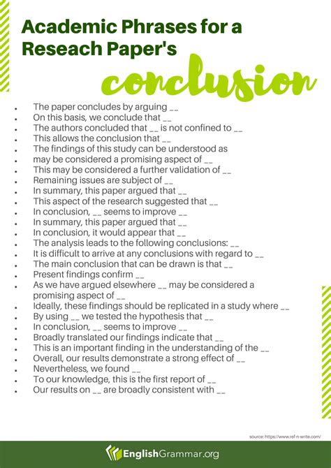 Over 20 Transitional Academic Phrases For A Research Papers Conclusion