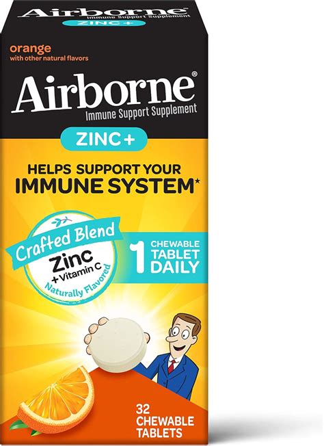 Airborne Vitamin C Zinc Chewable Tablets Chewable Zinc Immune