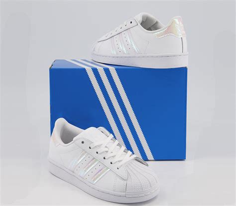 Adidas Superstar Kids Trainers White Iridescent Unisex