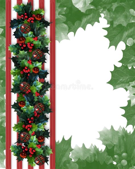 Christmas Border Holly Garland Stock Illustration - Illustration of ...