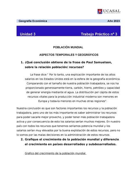 TP 3 Geografía Económica Geografía Económica Año 2023 Unidad 3