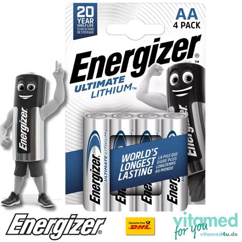 Energizer Ultimate Aa Mignon Lithium Fr L V Batterien Im Blister