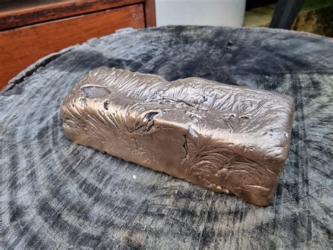 Bronze Ingot Ancient Bronze Bullion Bar 930g Hand Poured Copper