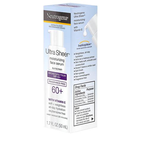 Neutrogena Ultra Sheer Moisturizing Face Serum Spf 60 Broad Spectrum