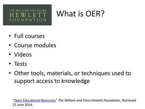 Ppt Open Educational Resources Oer Their Role In Faculty