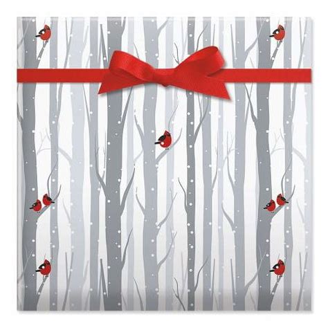 Current Forest Friends Silver Christmas Rolled Wrapping Paper Premium