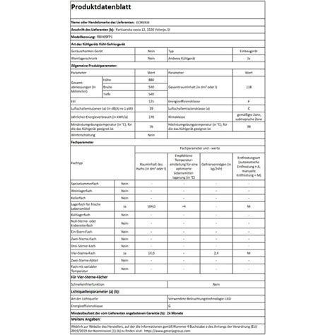 Gorenje Rbi Fp Einbau K Hlschrank Mit Gefrierfach Schleppt R