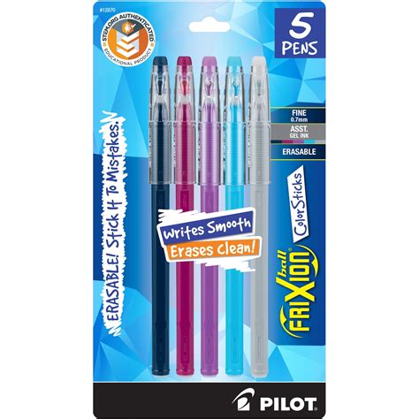 Pilot Frixion Ball Color Sticks Erasable Gel Pens Pkg Assorted Colors