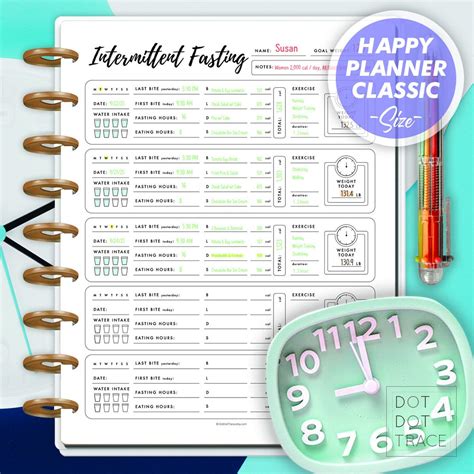 Printable Intermittent Fasting Tracker Happy Planner Classic Intermittent Fasting Log