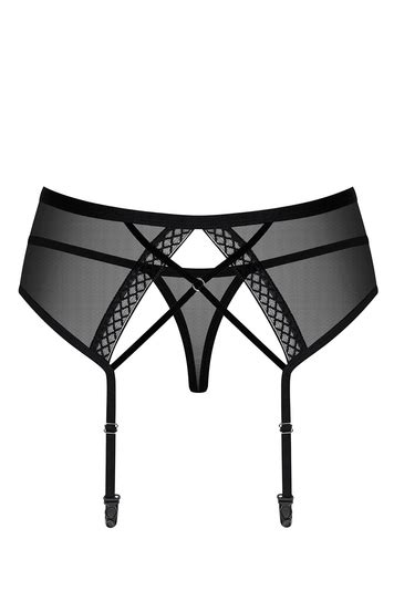 Obsessive Womens Thong And Garter Belt Set 855 Gar 1 Black