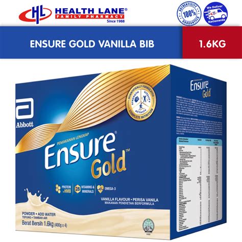 Ensure Gold Vanilla Bib Complete Nutrition 1 6kg Shopee Singapore