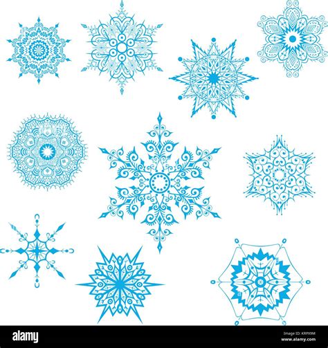 Decorative vector Snowflakes set - winter series clip-art Stock Vector ...