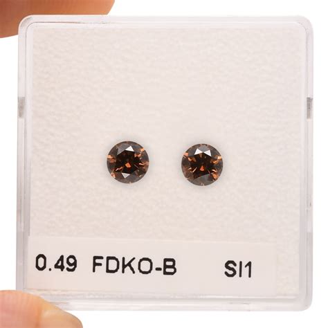 Carat Fancy Dark Orangy Brown Diamonds Round Shape Si Clarity