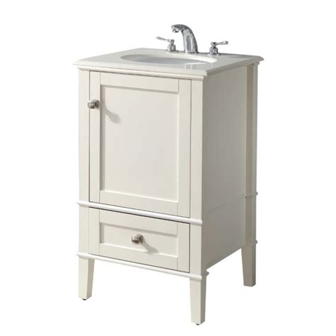 Simpli Home Chelsea 20 Inch Bath Vanity In Soft White With Pure White