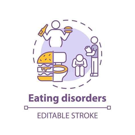 Eating Disorder Rgb Color Icon Stock Vector Illustration Of Anorexia