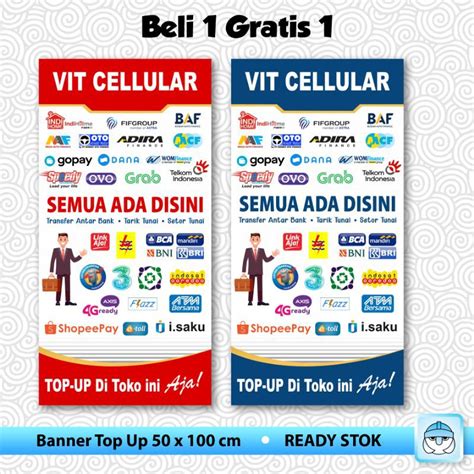 Jual BANNER TOP UP LOKET PPOB BRILINK AGEN BANK BELI 1 DAPAT 2 PAKET