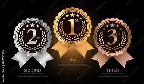 1st, 2nd, 3rd Sports awards three medals, gold, silver and bronze ...