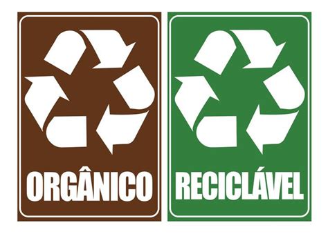 Adesivos para Lixeiras Coleta Seletiva Reciclável Orgânico