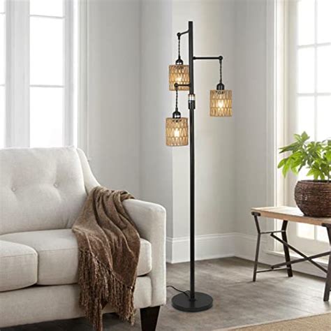 Stepeak Rattan Floor Lamp Lights Boho Floor Lamp With Stepless