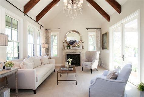 Traditional Living Room Painted in Elmira White by Benjamin Moore ...