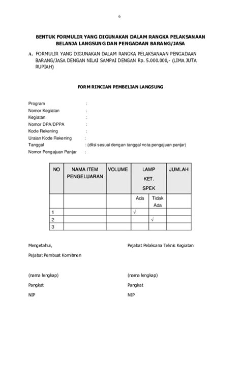 Detail Contoh Form Pengadaan Barang Koleksi Nomer 15