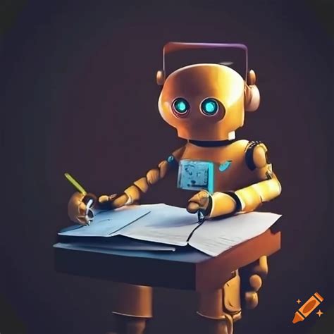 Robot Writing A Manuscript On Craiyon