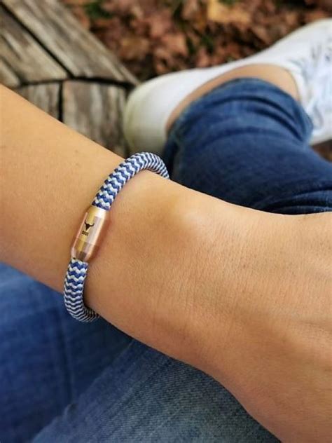 Damen Segeltau Armband Kletterseil Armband ISARGOLD Blau Sand