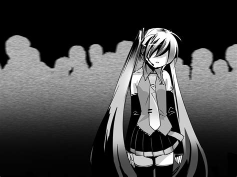 Caffein Hatsune Miku Monochrome Vocaloid Konachan Konachan