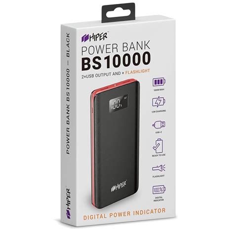 Внешний аккумулятор HIPER BS10000 Li-Pol 10000mAh 2.1A+1A, 2xUSB ...