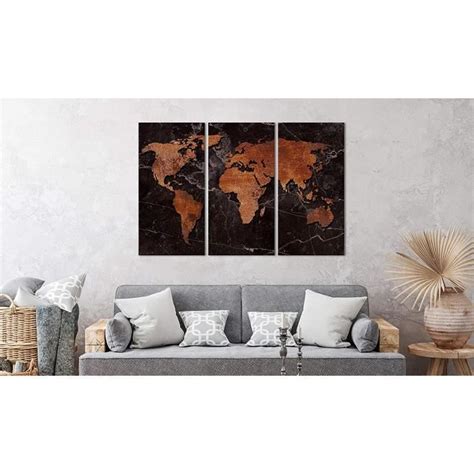 Carte Du Monde Impression Sur Toile Image Photo Toile Intisse Tableaux