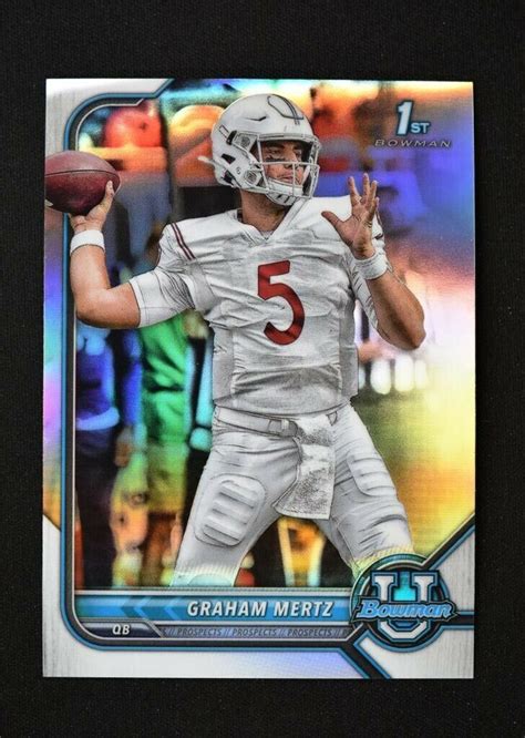 2022 Bowman University Chrome Base Refractor 10 Graham Mertz EBay