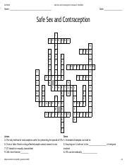 Safe Sex And Contraception Crossword Key Wordmint Pdf Safe