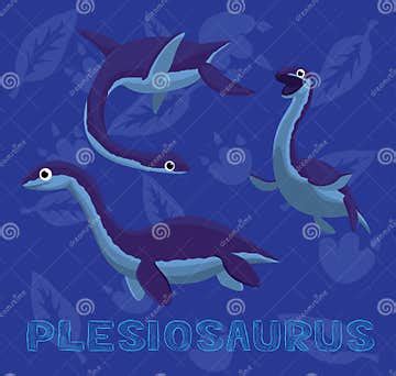 Sea Monster Plesiosaurus Cartoon Vector Illustration Stock Vector ...