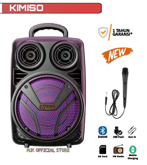 Speaker Portable Bluetooth Karaoke Full Bass Ukuran Besar 6 5Inc Kimiso